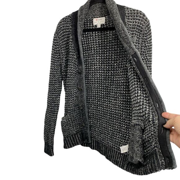 rag bone Neiman Marcus Wool Texture Cardigan Sweater Men Size Small Black Gray - Picture 9 of 12